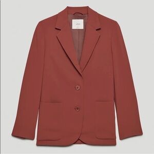 Aritzia Brick Red Single-Breasted Blazer